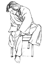 Image of a woman checking her feet