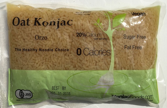 Konjac Oat Orzo Pasta Front Package